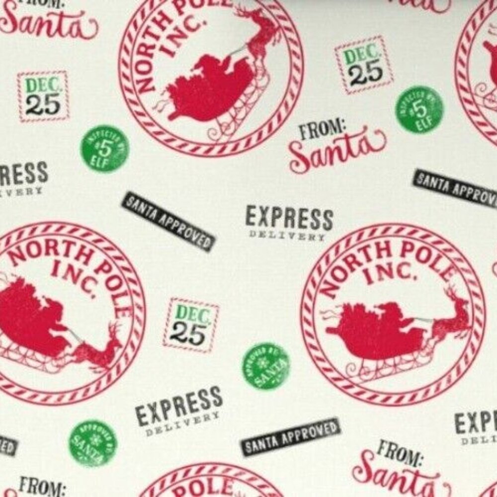 Hallmark Wrapping Paper Christmas Stamps From Santa Jumbo Roll 90 sq ft